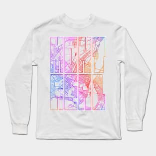 Montreal, Quebec, Canada City Map Typography - Colorful Long Sleeve T-Shirt